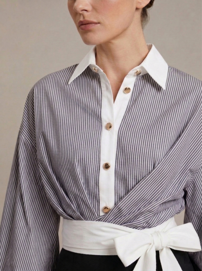 Ruœgy Chemise Rayée Ceinturée Femme