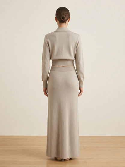 Ruœgy Ensemble Jupe Midi Et Cardigan Femme