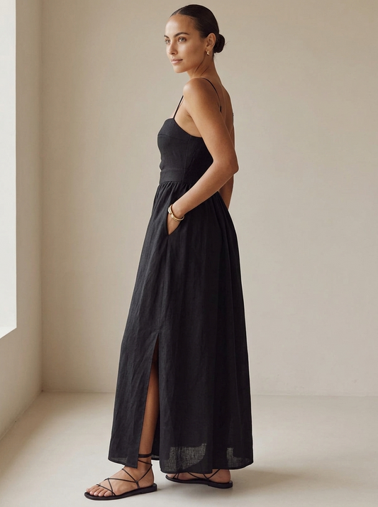 Ruœgy Robe Longue Sans Manches Femme