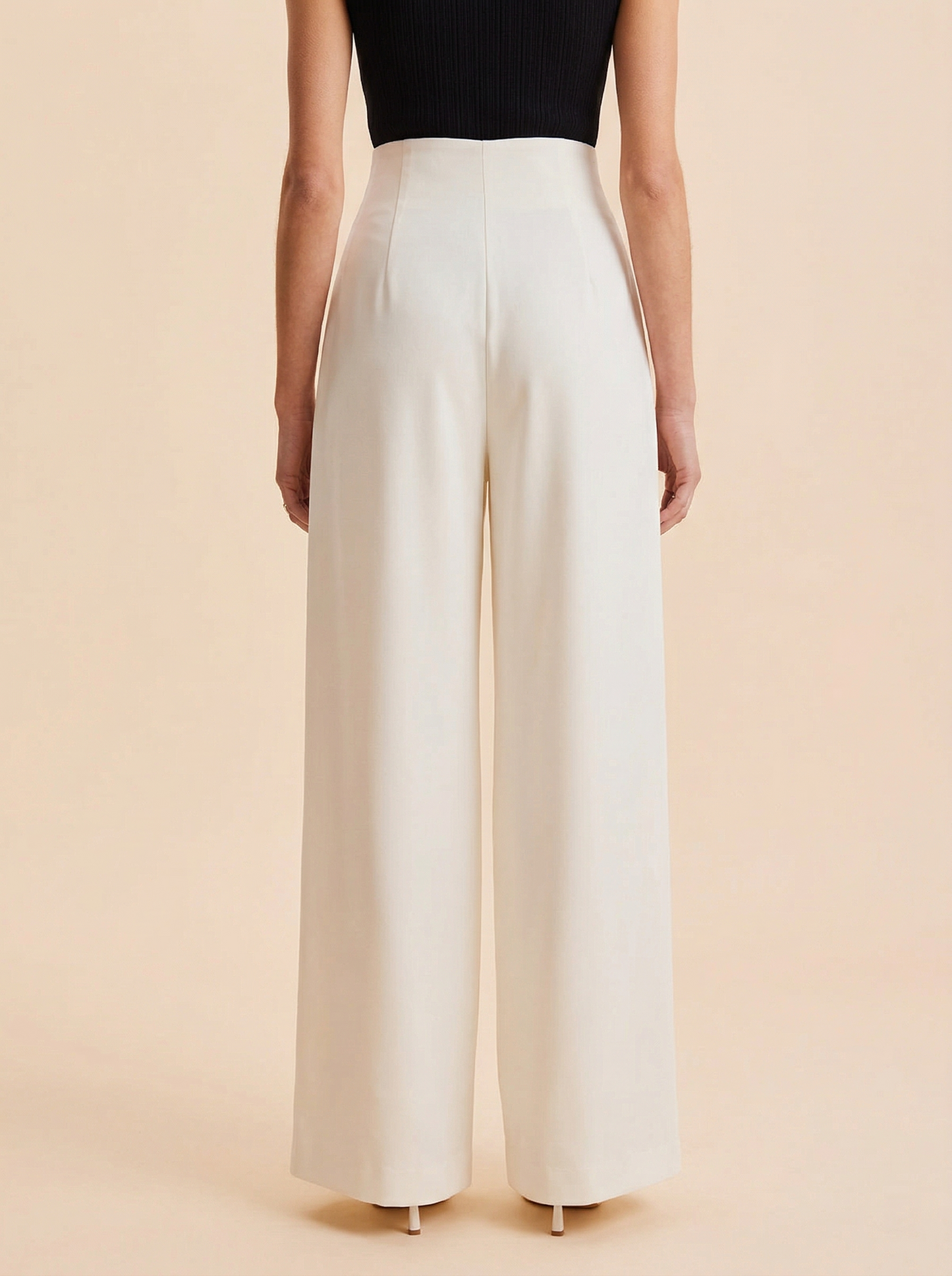 Ruœgy Pantalon Taille Haute à Jambes Larges Femme