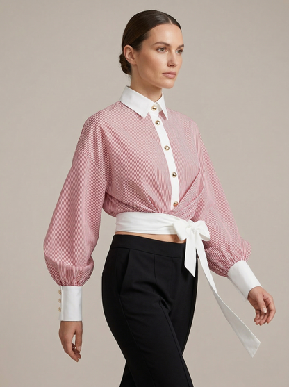 Ruœgy Chemise Rayée Ceinturée Femme