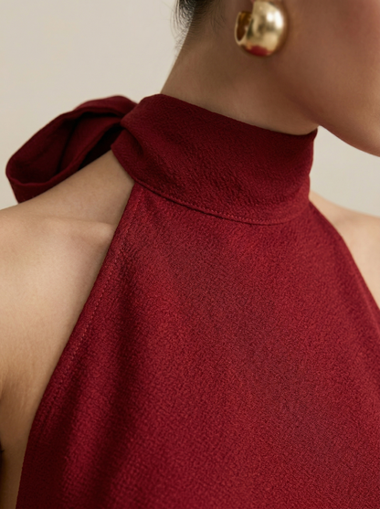 Ruœgy Robe Satin Dos Nu Longue Femme
