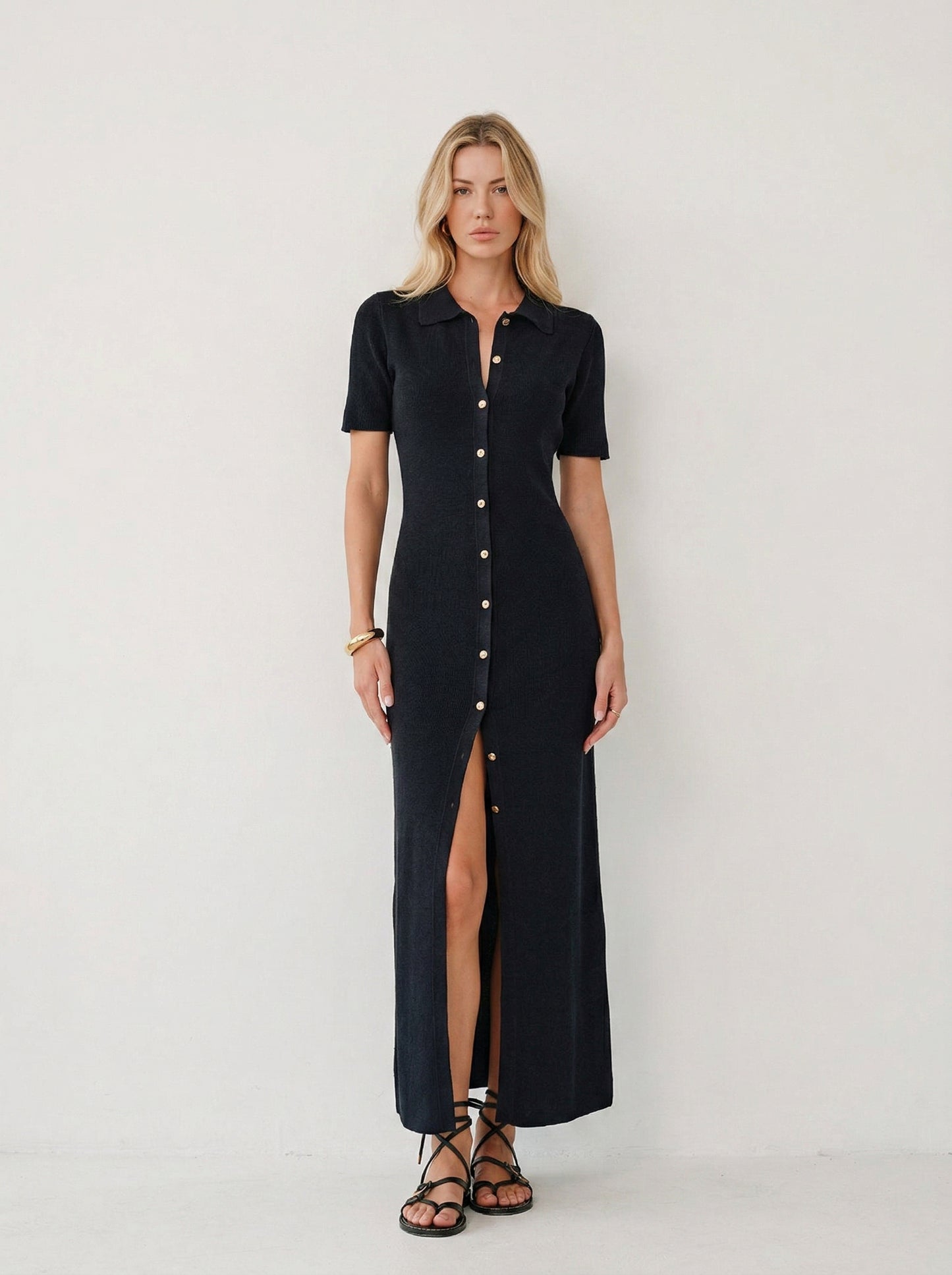 Ruœgy Robe Midi Avec Boutons En Métal Femme
