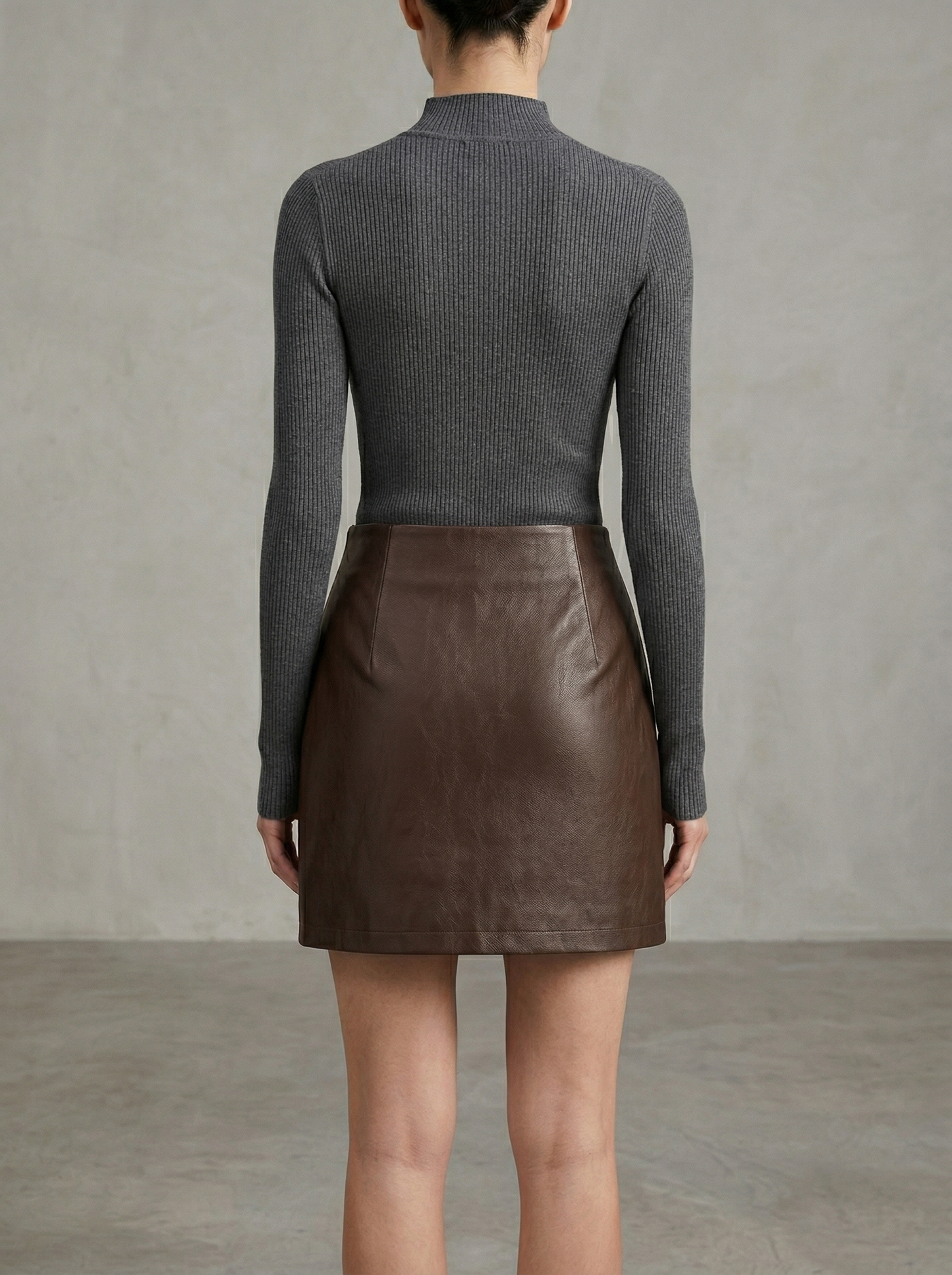 Ruœgy Jupe En Cuir Avec Détails Métalliques Femme