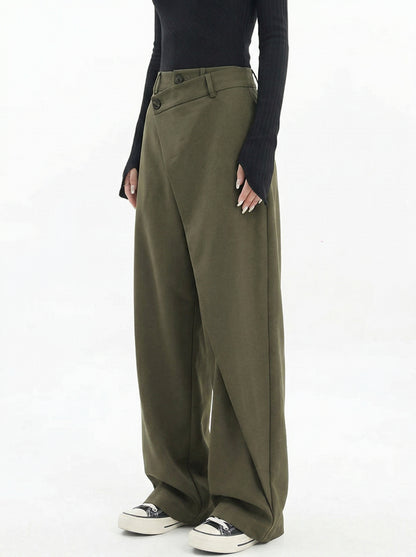 Ruœgy Pantalon Ample à Jambes Larges Femme