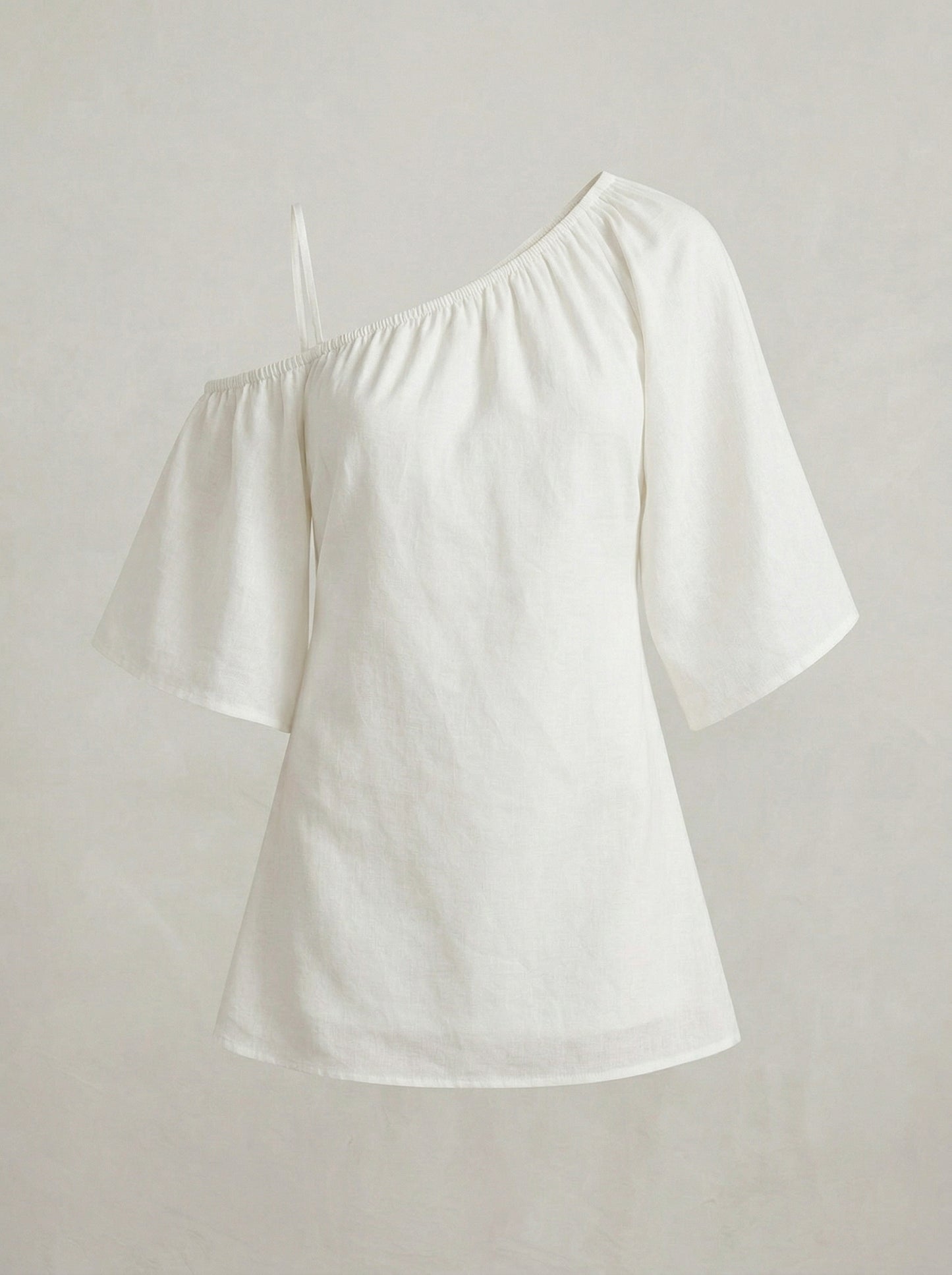 Ruœgy Robe Courte En Lin à Épaules Dénudées Femme