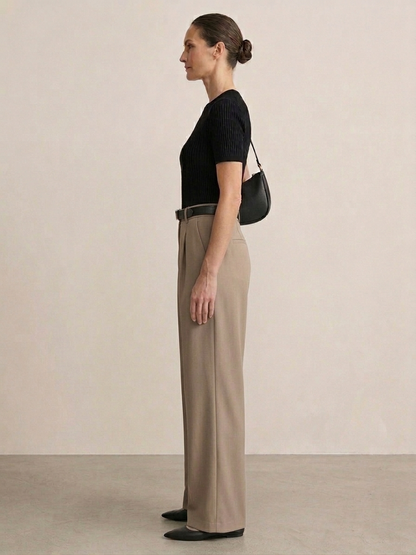 Ruœgy Pantalon Haute á Jambes Larges Femme