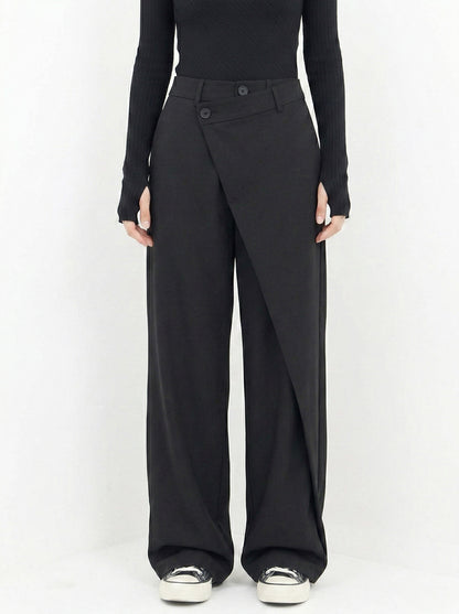 Ruœgy Pantalon Ample à Jambes Larges Femme