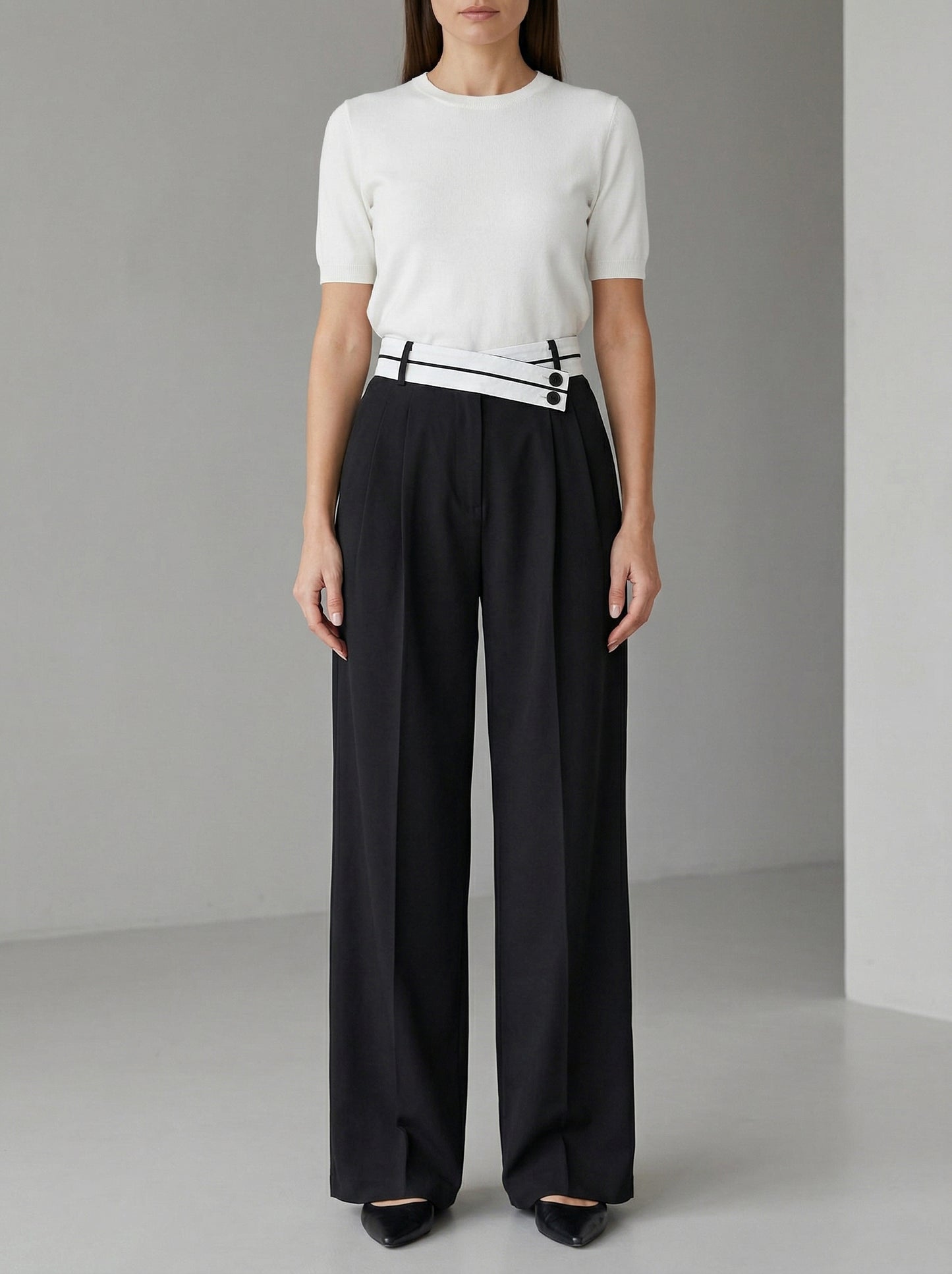 Ruœgy Pantalon Ample Asymétrique Femme