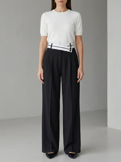 Ruœgy Pantalon Ample Asymétrique Femme