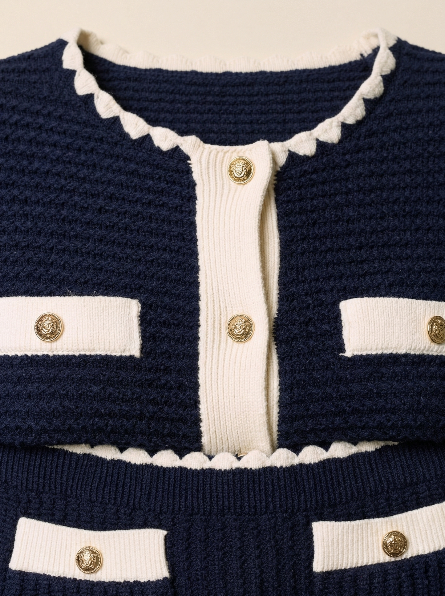 Ruœgy Cardigan Tricot Et Jupe Set Femme