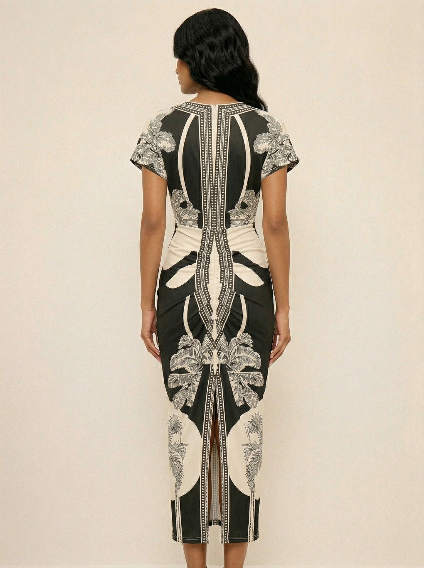 Ruœgy Robe Midi Imprimée à Col En V Femme