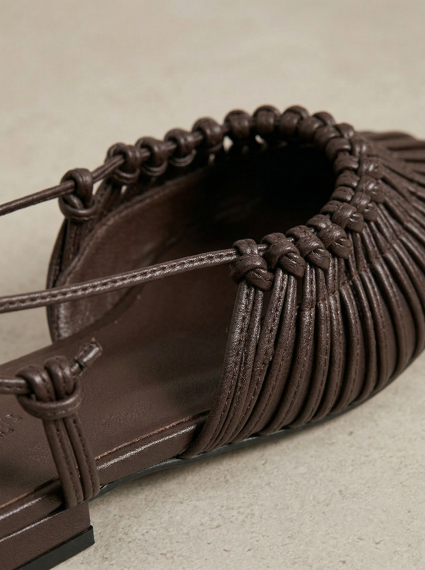 Ruœgy Sandales Cuir Tressé À Lacets Femme