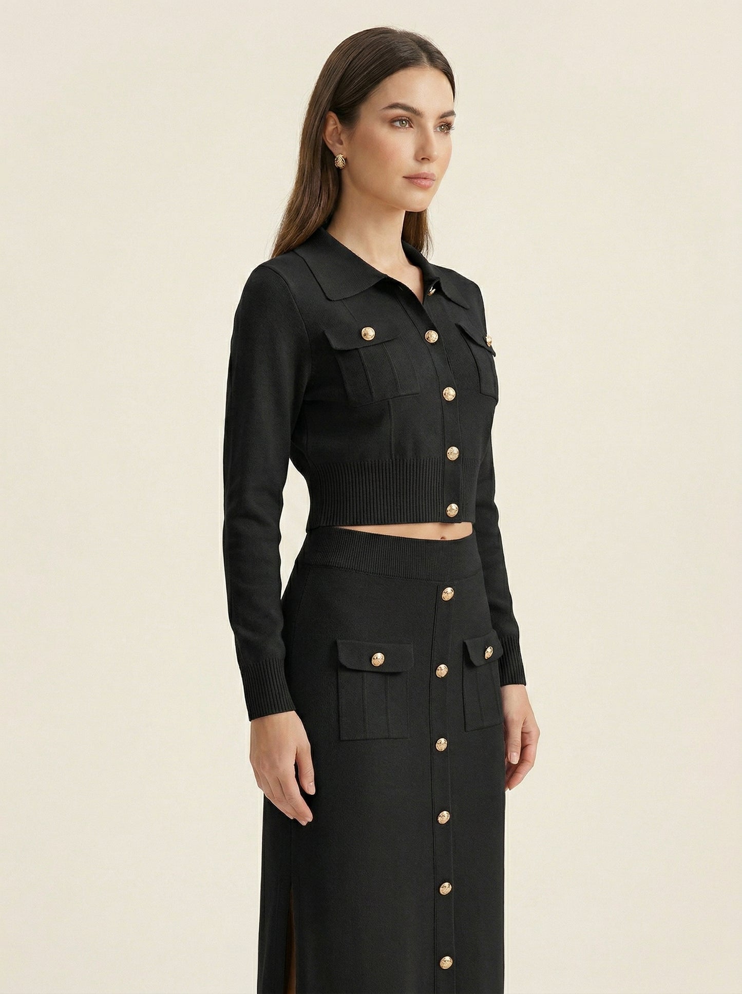 Ruœgy Ensemble Jupe Midi Et Cardigan Femme
