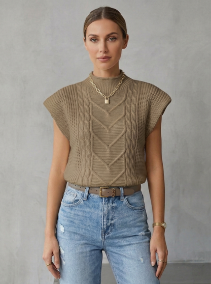 Ruœgy Pull Sans Manches Maille Femme