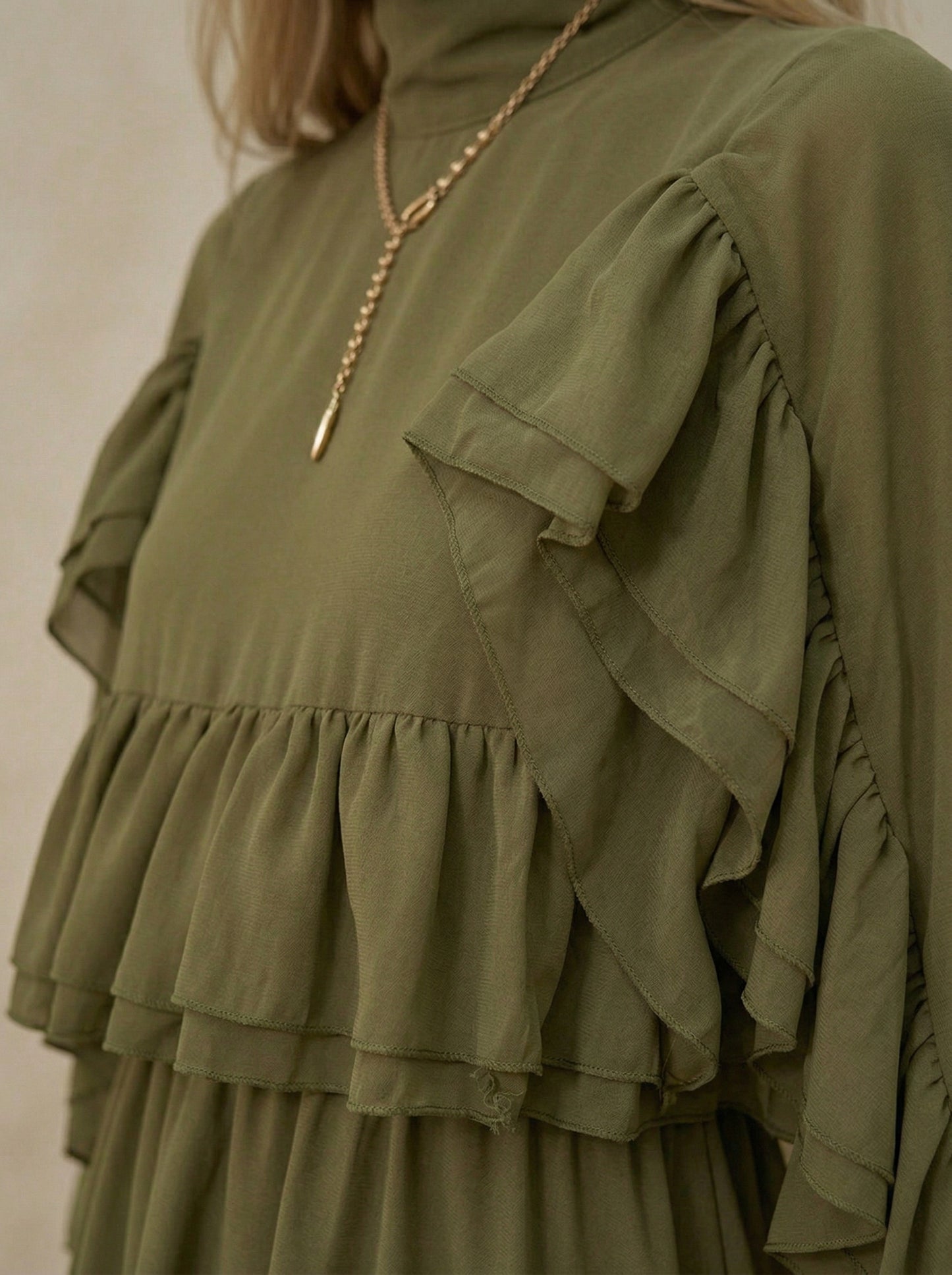Ruœgy Robe à Volants En Mousseline Femme