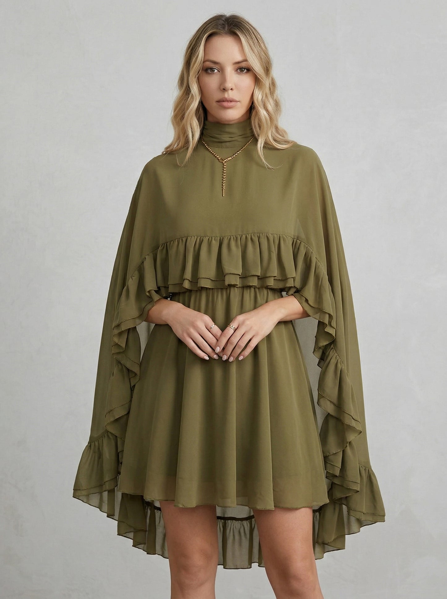 Ruœgy Robe à Volants En Mousseline Femme