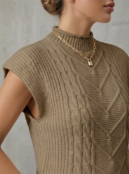 Ruœgy Pull Sans Manches Maille Femme