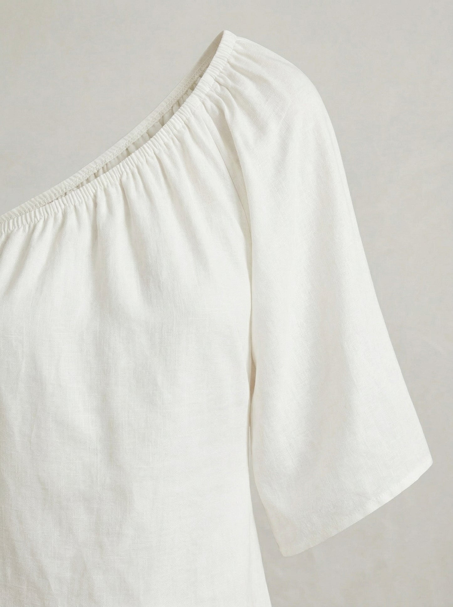 Ruœgy Robe Courte En Lin à Épaules Dénudées Femme