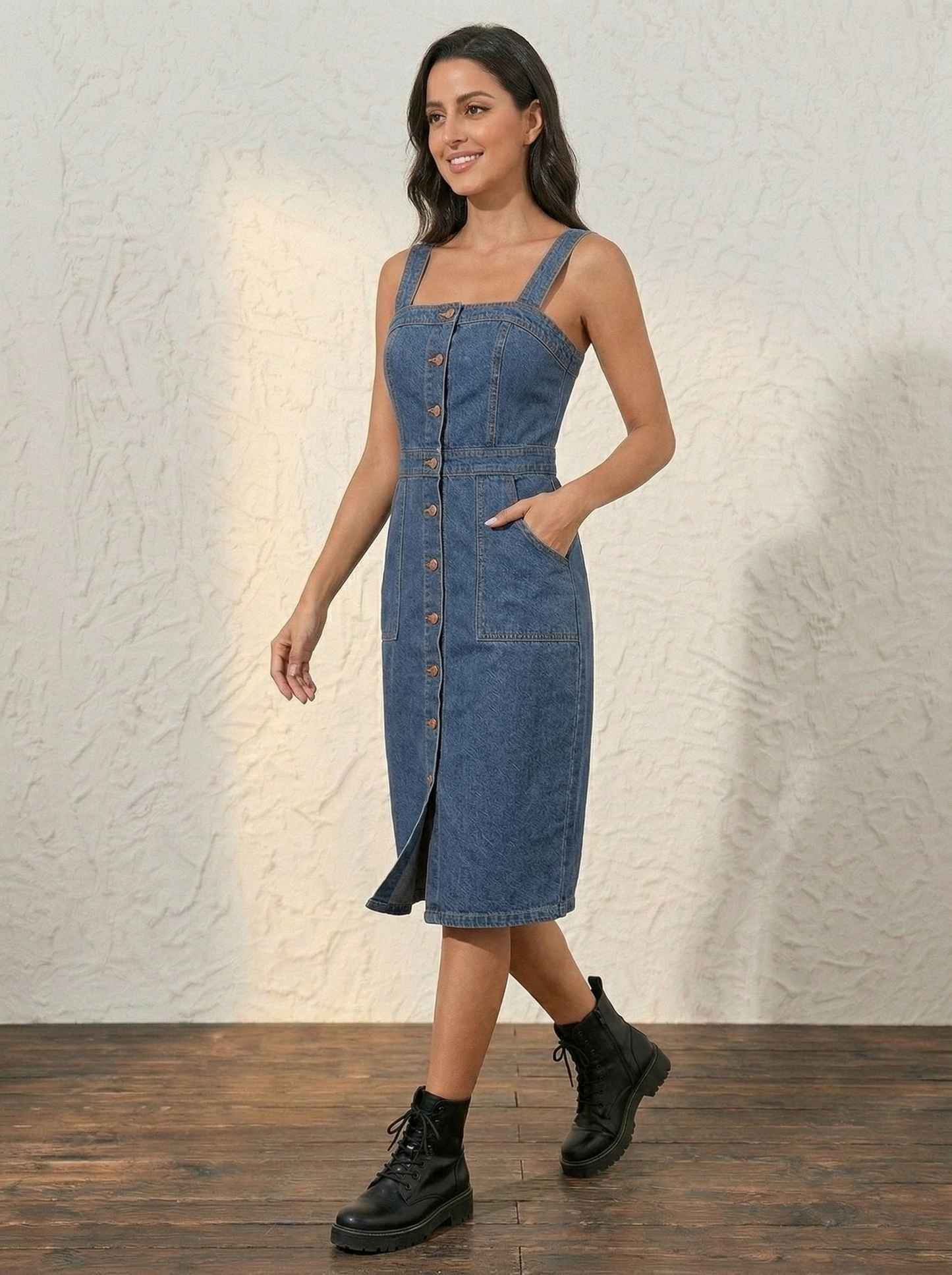 Ruœgy Robe En Jean Sans Manches Femme