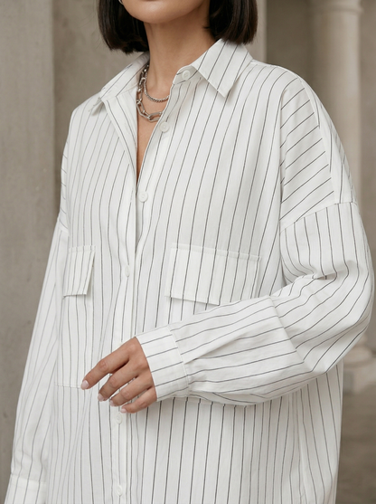 Ruœgy Chemise Rayée Oversize Femme