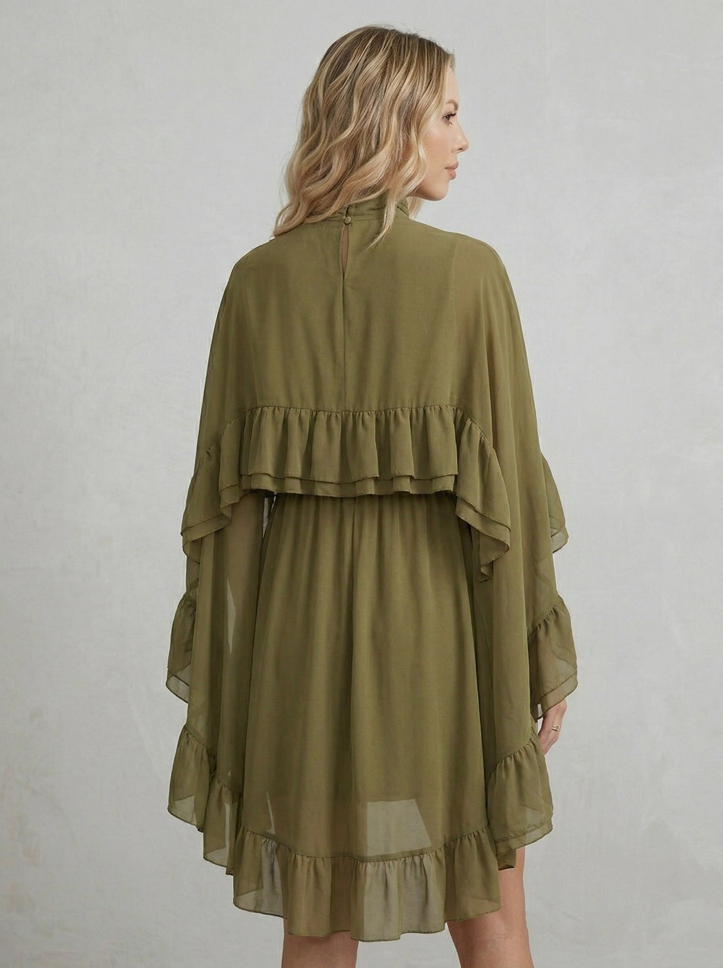 Ruœgy Robe à Volants En Mousseline Femme