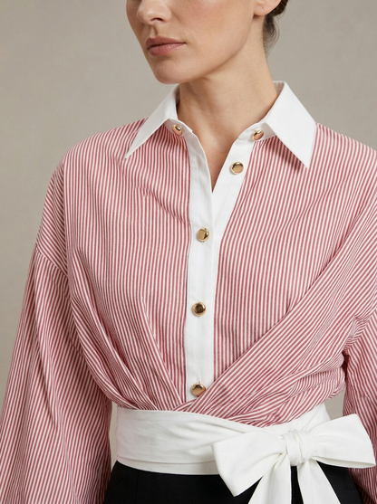Ruœgy Chemise Rayée Ceinturée Femme
