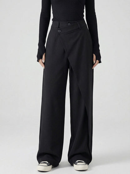 Ruœgy Pantalon Ample à Jambes Larges Femme