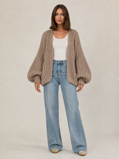 Gilet Grosse Maille Oversize Femme