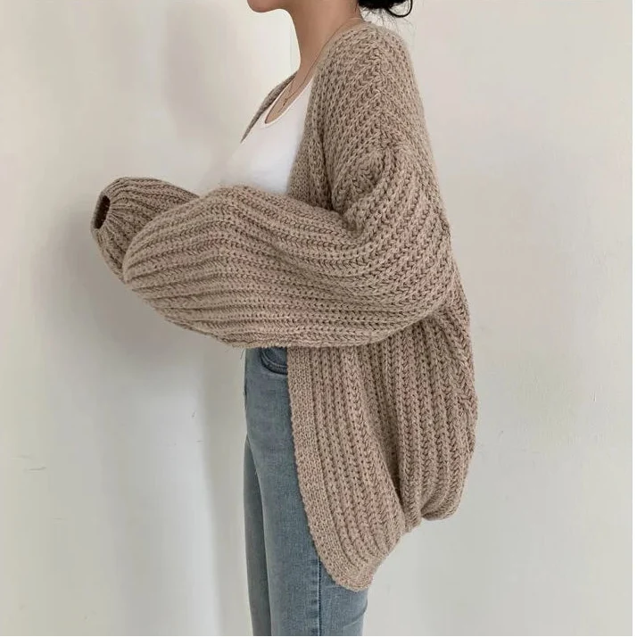 Gilet Grosse Maille Oversize Femme