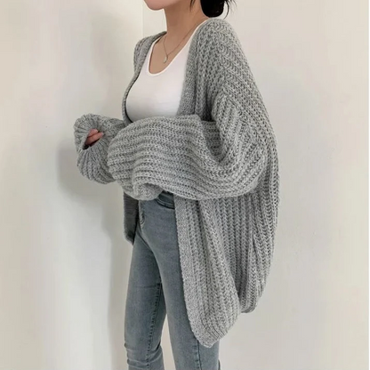 Gilet Grosse Maille Oversize Femme