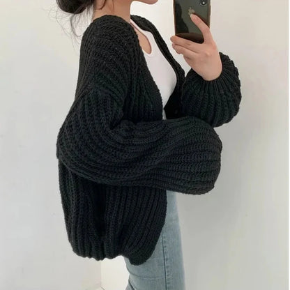 Gilet Grosse Maille Oversize Femme