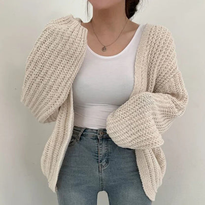 Gilet Grosse Maille Oversize Femme