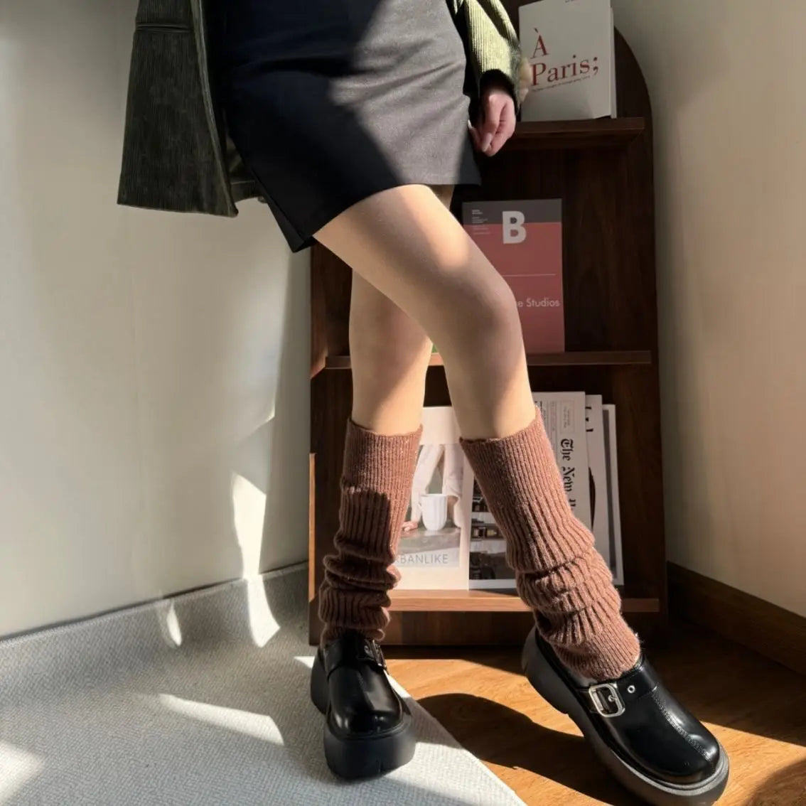 Guêtres en Maille Côtelée Femme
