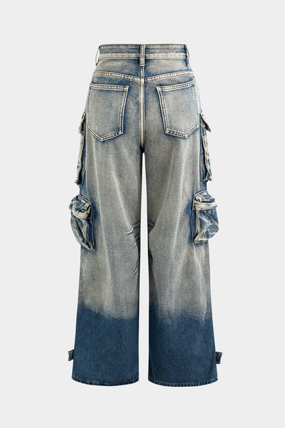 Jean Cargo Large Multipoches Femme
