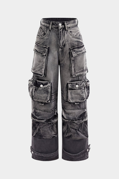 Jean Cargo Large Multipoches Femme