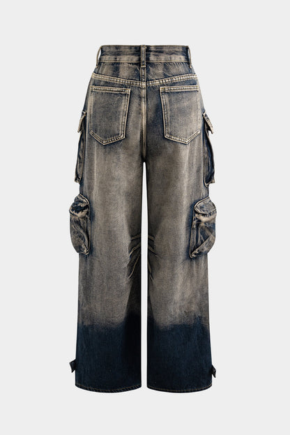 Jean Cargo Large Multipoches Femme