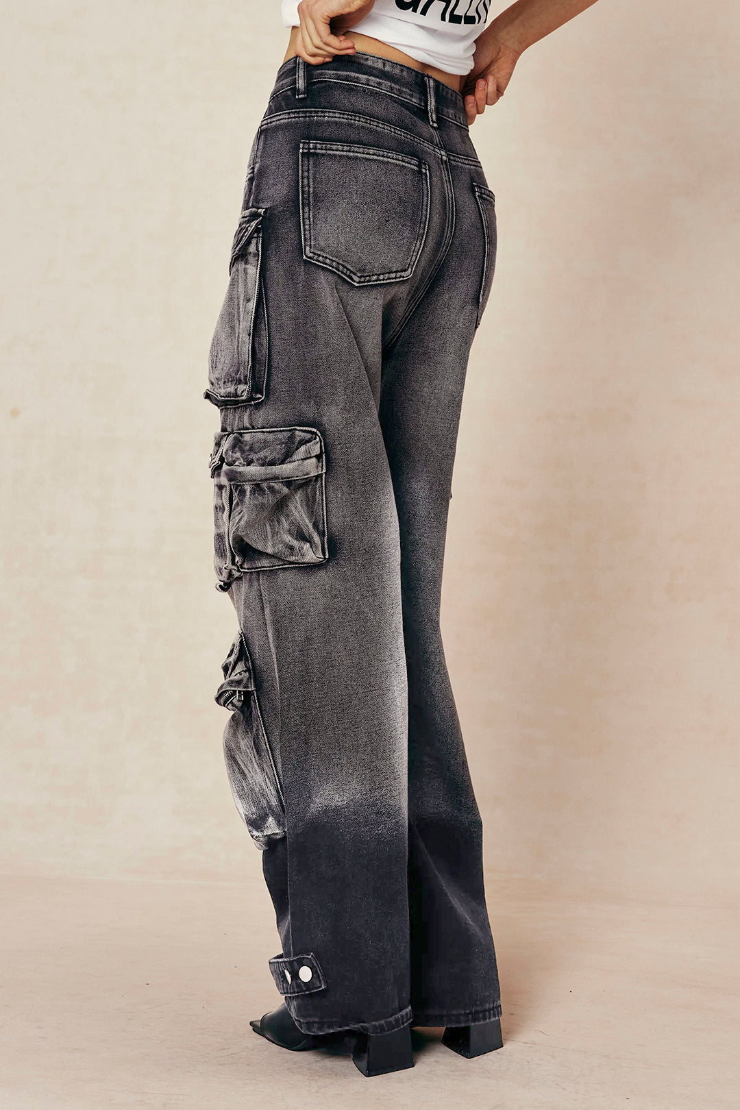 Jean Cargo Large Multipoches Femme