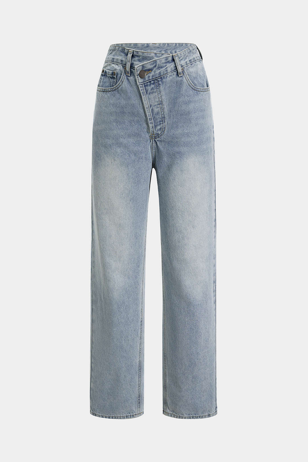 Jean Droit à Taille Asymétrique Femme