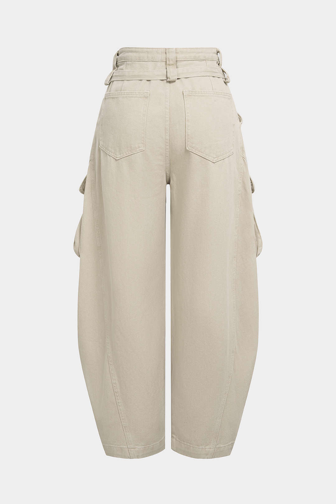 Jean Large Ceinturé à Poches Femme