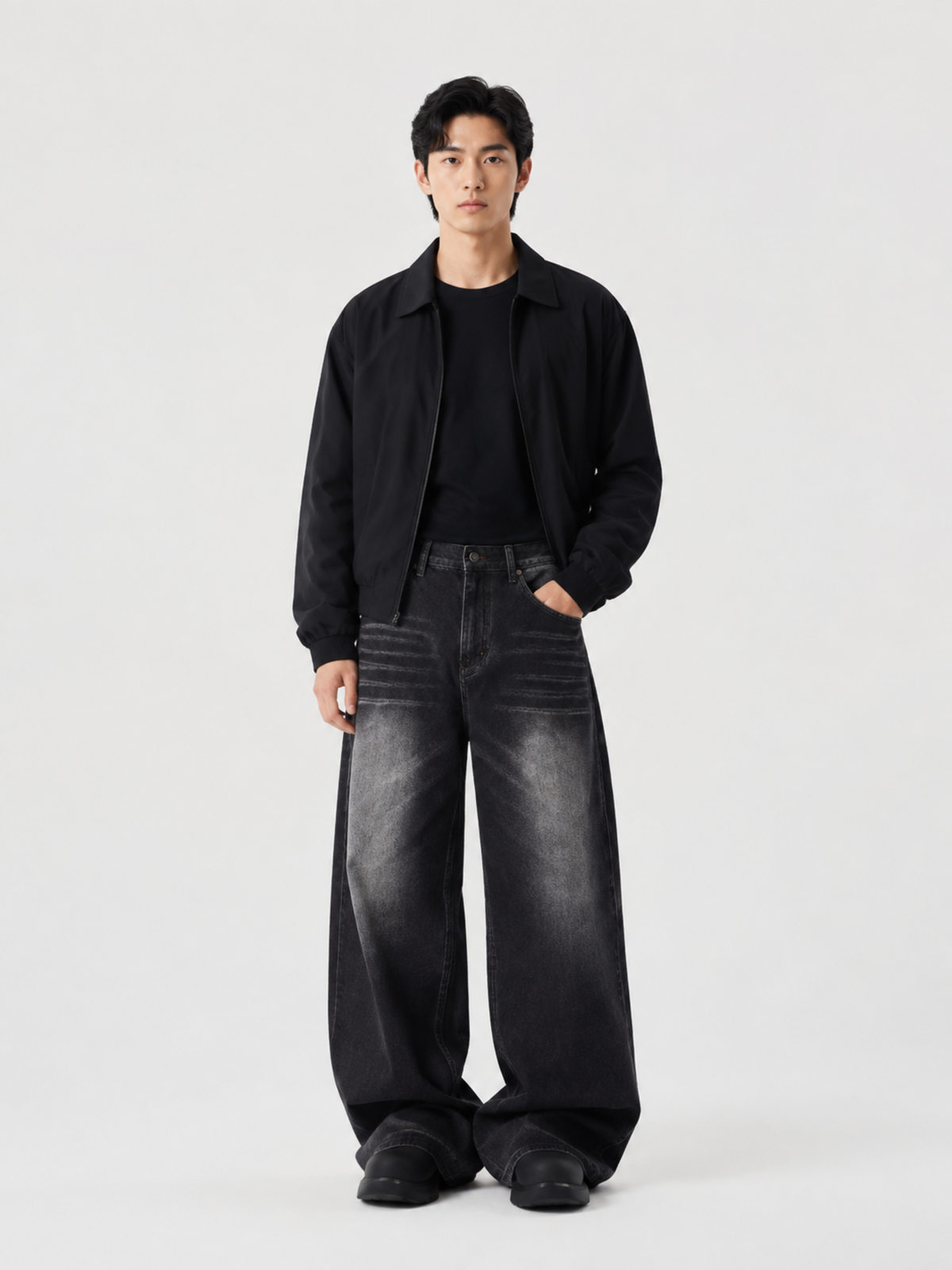 Jean Large Délavé Homme