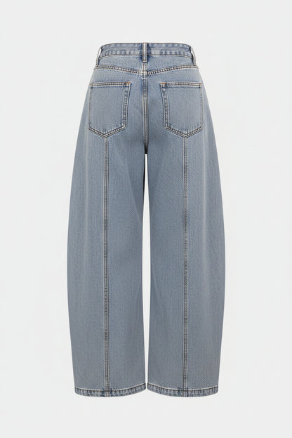 Jean Large à Détails Métalliques Femme