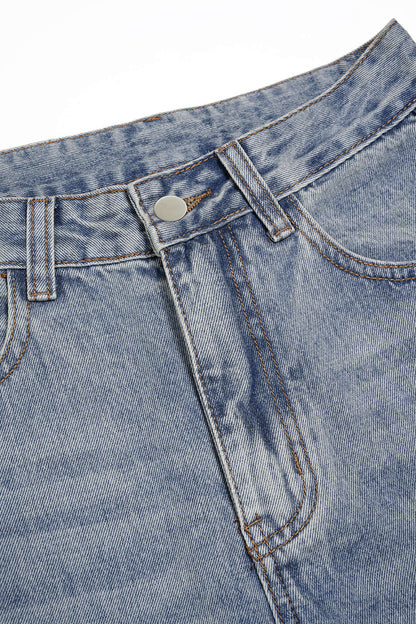 Jean Large à Détails Métalliques Femme
