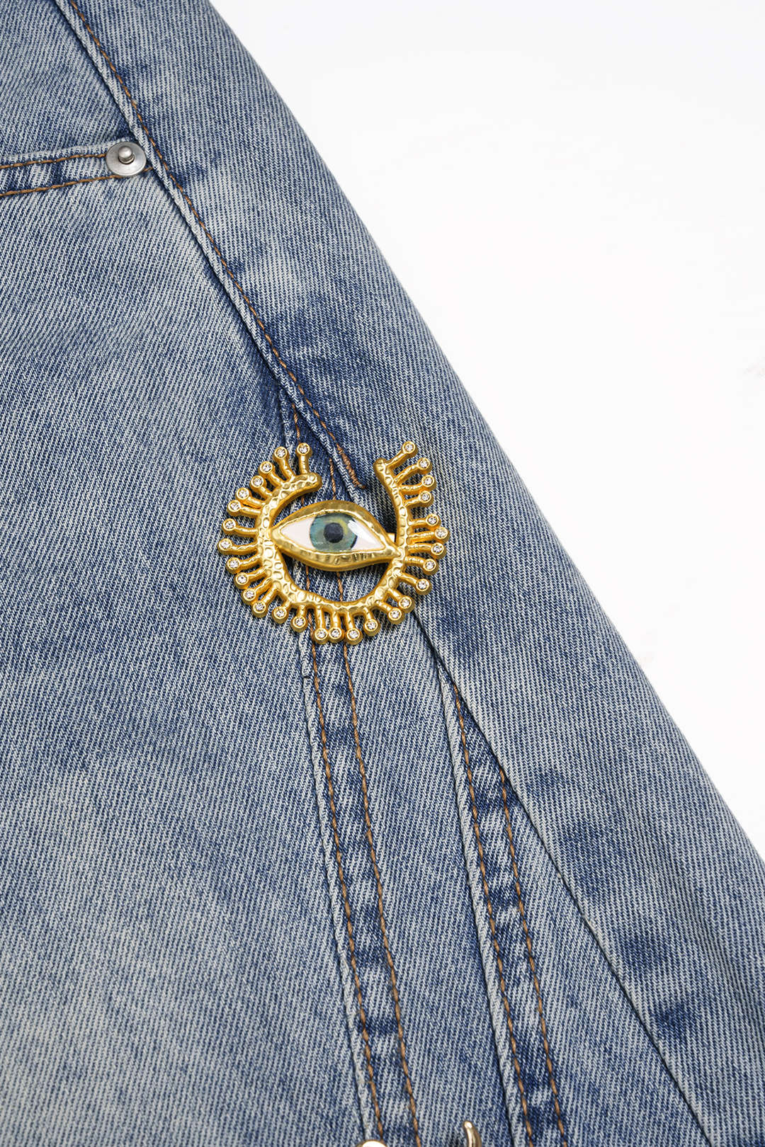 Jean Large à Détails Métalliques Femme