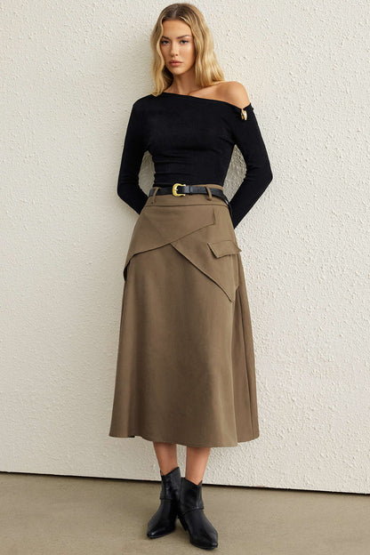 Jupe Asymétrique Froncée Femme