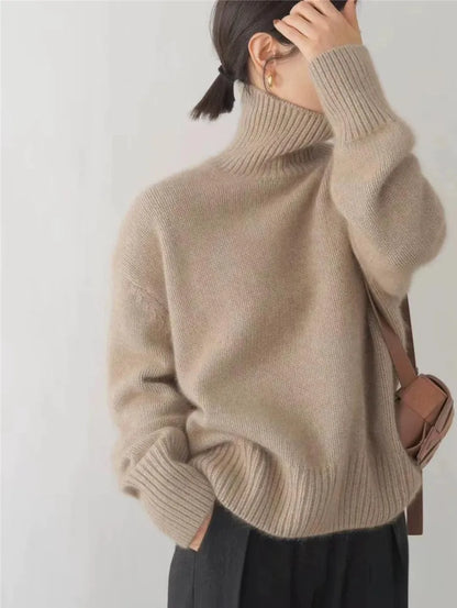 Ruœgy Pull Col Roulé Cachemire Femme
