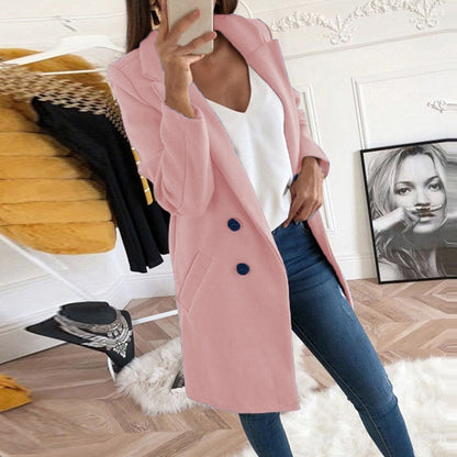 Manteau Boutonné Élégant Femme