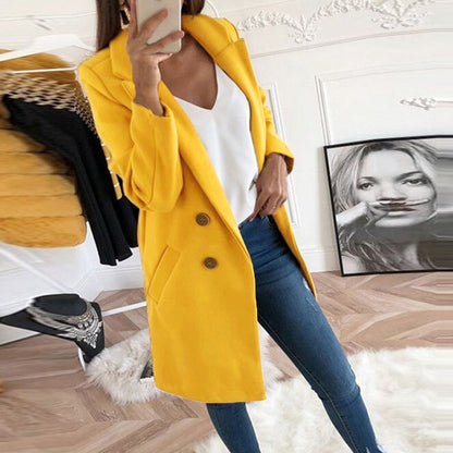 Manteau Boutonné Élégant Femme