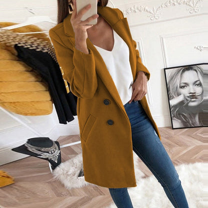 Manteau Boutonné Élégant Femme