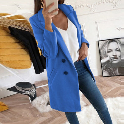 Manteau Boutonné Élégant Femme